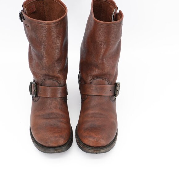 FRYE Harness Boots Size 9 Brown Leather Short Moto Biker VERONICA Booties Sz. 9 - Picture 2 of 10